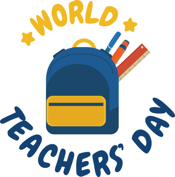 Transparent World Teacher's Day Logo Yellow Text for Teachers' Days for World Teachers Day