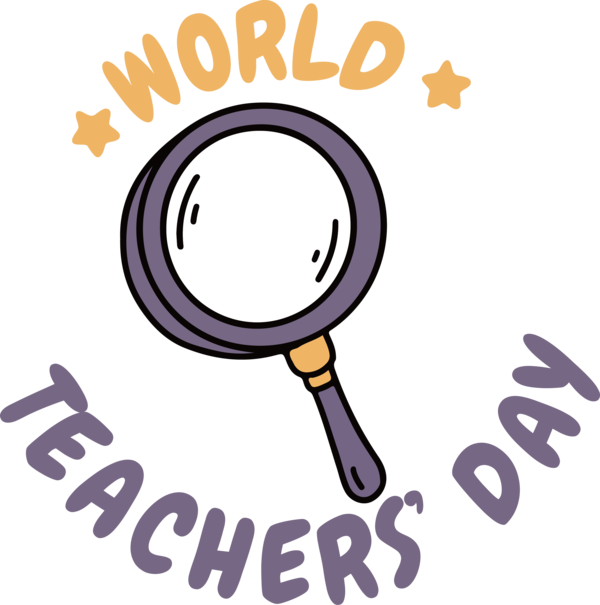 Transparent World Teacher's Day Logo Magnifying glass Design for Teachers' Days for World Teachers Day