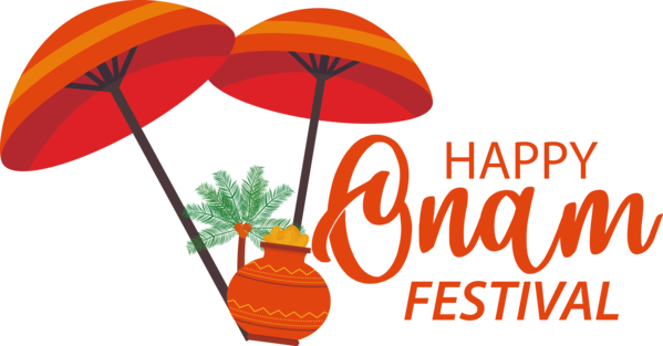 Transparent Onam Logo Festival Text for Onam Harvest Festival for Onam
