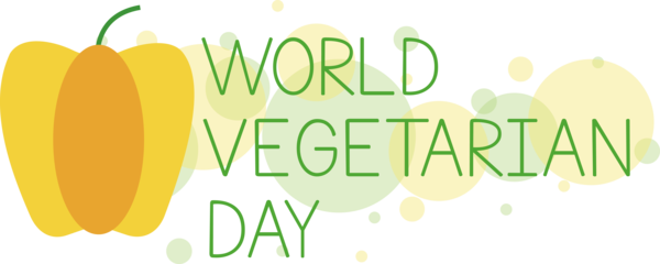 Transparent World Vegetarian Day Natural food Logo Yellow for Vegetarian Day for World Vegetarian Day