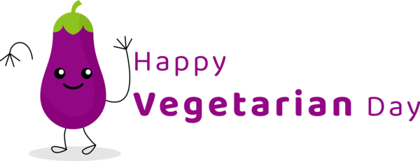 Transparent World Vegetarian Day Violet Logo Cartoon for Vegetarian Day for World Vegetarian Day
