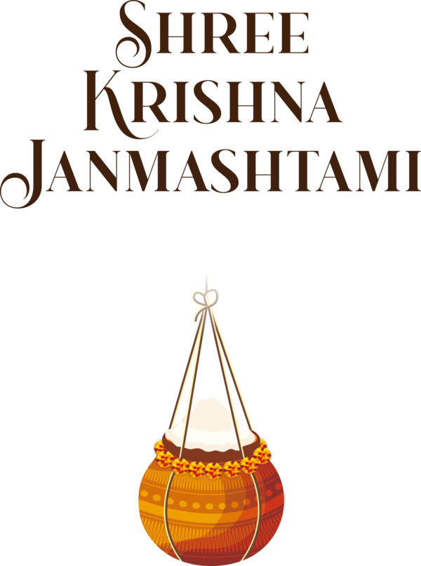 Transparent Janmashtami Design Line Font for Krishna for Janmashtami