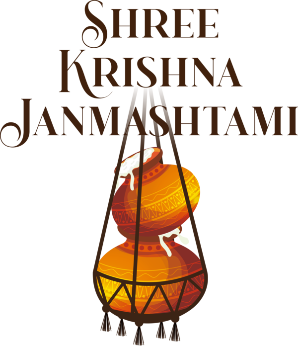 Transparent Janmashtami Line Recreation Geometry for Krishna for Janmashtami
