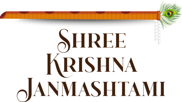 Transparent Janmashtami Logo Line for Krishna for Janmashtami