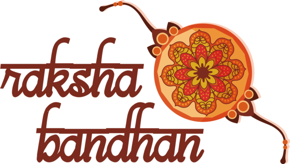 Transparent Raksha Bandhan Logo Text Line for Rakshabandhan for Raksha Bandhan