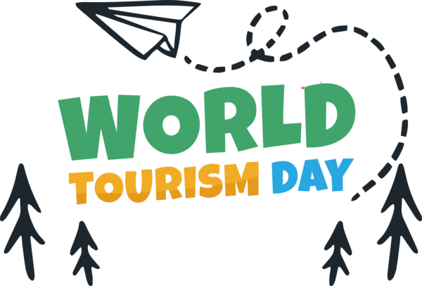 Transparent World Tourism Day Design Sticker Text for Tourism Day for World Tourism Day