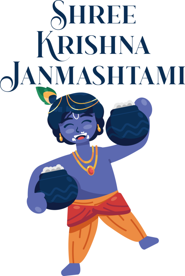 Transparent Janmashtami Cartoon Drawing Comics for Krishna for Janmashtami