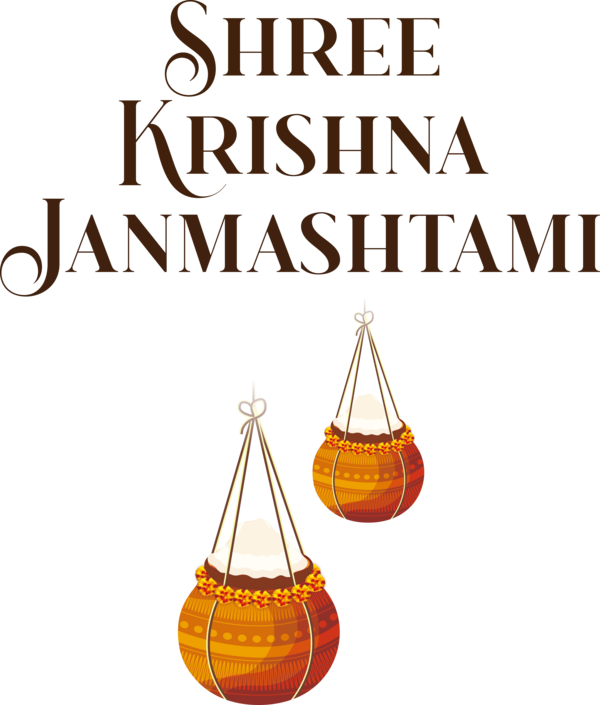 Transparent Janmashtami Design Font Line for Krishna for Janmashtami