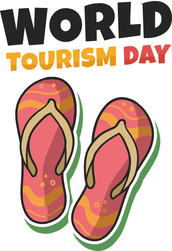 Transparent World Tourism Day Shoe Flip-flops Line for Tourism Day for World Tourism Day