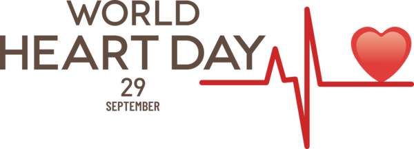 Transparent World Heart Day Design Logo Red for Heart Day for World Heart Day