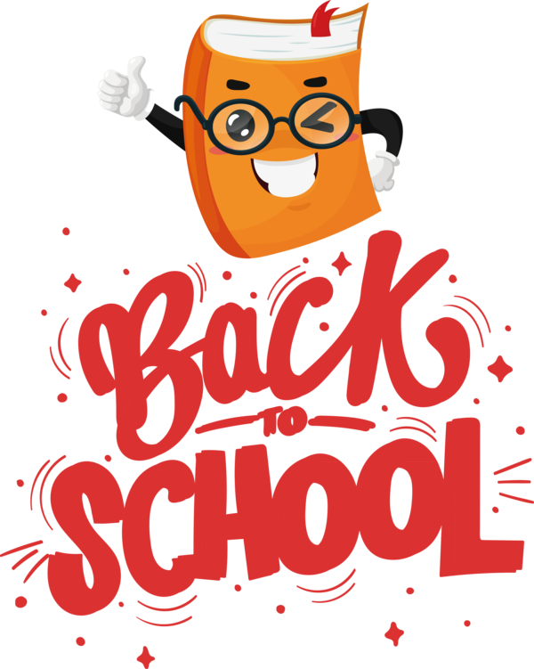 Transparent Back to School Cartoon Line Text for Back to School 2022 for Back To School