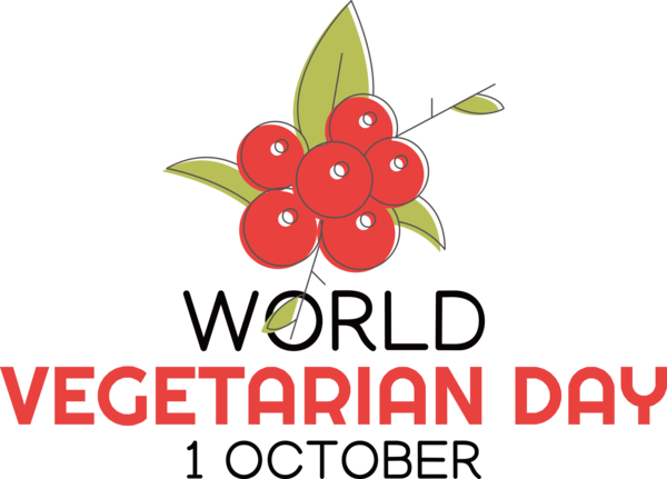 Transparent World Vegetarian Day Logo Natural food Flower for Vegetarian Day for World Vegetarian Day