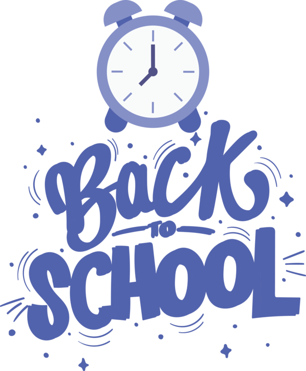 Transparent Back to School Design Logo Clock for Back to School 2022 for Back To School