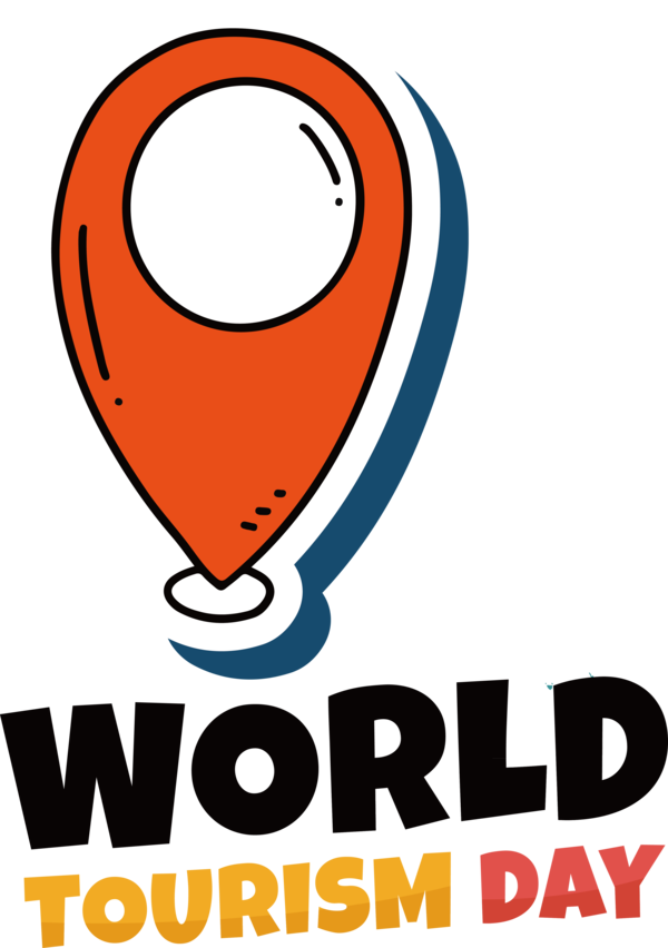 Transparent World Tourism Day Logo Line Signage for Tourism Day for World Tourism Day