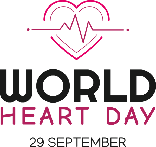 Transparent World Heart Day Logo Line Pink for Heart Day for World Heart Day