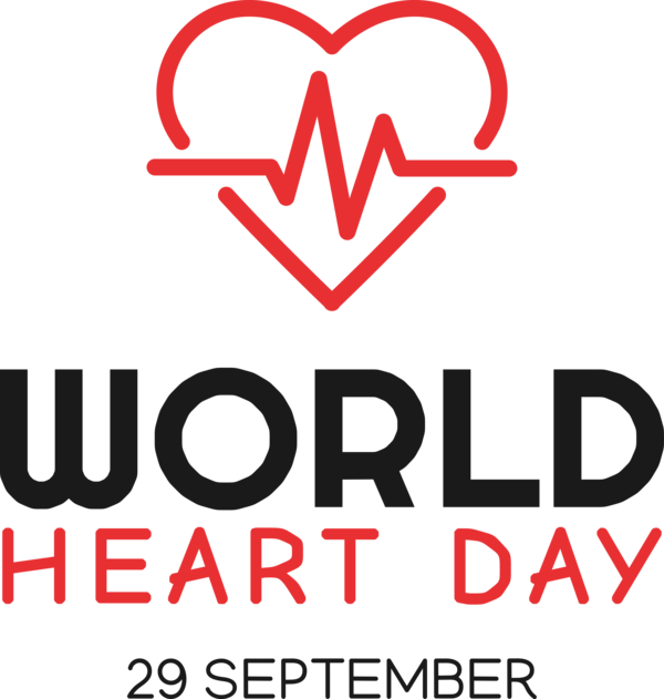Transparent World Heart Day Logo Text Icon for Heart Day for World Heart Day