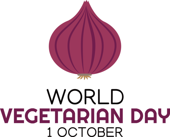 Transparent World Vegetarian Day Logo Violet Design for Vegetarian Day for World Vegetarian Day