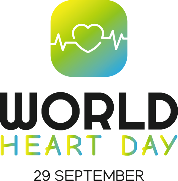Transparent World Heart Day Logo Design Text for Heart Day for World Heart Day