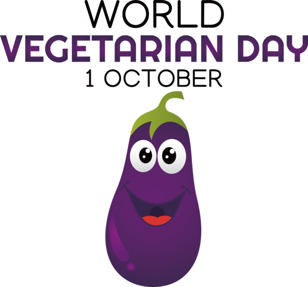 Transparent World Vegetarian Day Logo Cartoon Violet for Vegetarian Day for World Vegetarian Day