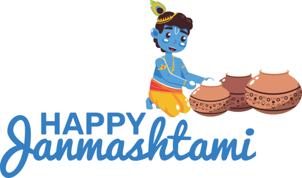 Transparent Janmashtami Logo Cartoon Line for Krishna for Janmashtami