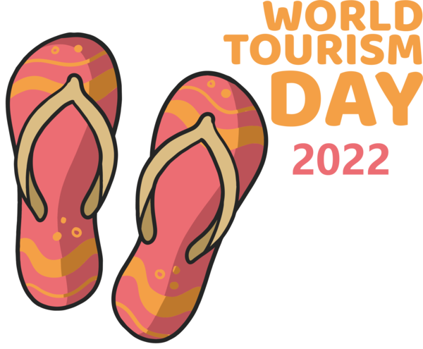 Transparent World Tourism Day Flip-flops Shoe Line for Tourism Day for World Tourism Day