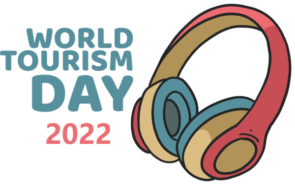 Transparent World Tourism Day Headphones Logo Design for Tourism Day for World Tourism Day