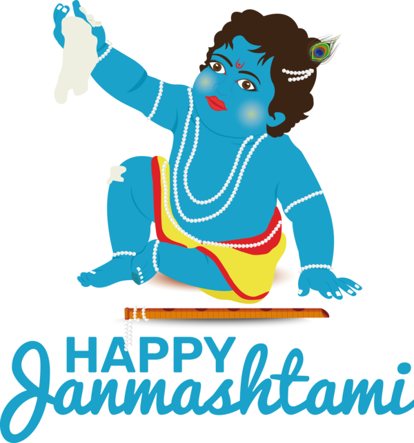 Transparent Janmashtami Human Cartoon Behavior for Krishna for Janmashtami