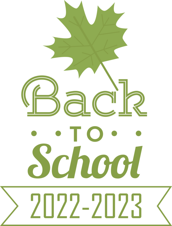 Transparent Back to School Leaf Logo Tree for Back to School 2023 for Back To School