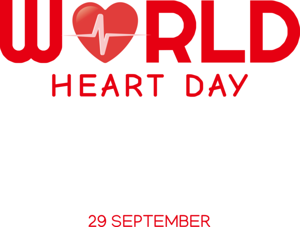 Transparent World Heart Day Logo Font Line for Heart Day for World Heart Day