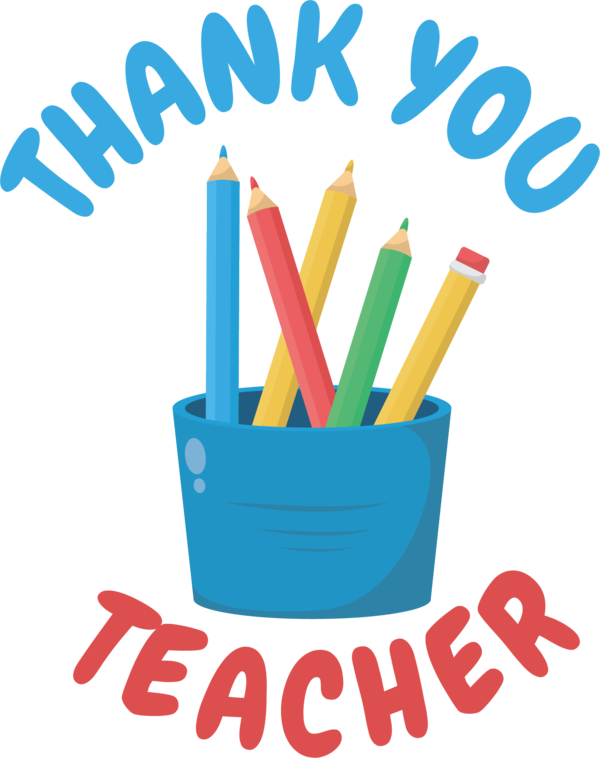 Transparent World Teacher's Day Logo Text Design for Thank You Teacher for World Teachers Day