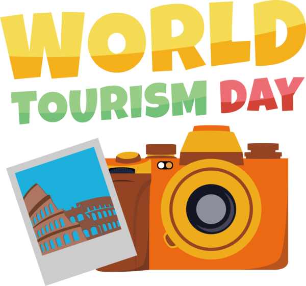 Transparent World Tourism Day Design Logo Yellow for Tourism Day for World Tourism Day