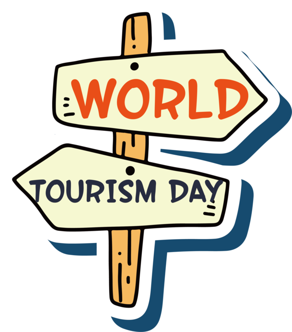 Transparent World Tourism Day Logo Sign Yellow for Tourism Day for World Tourism Day