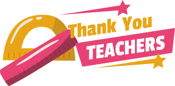 Transparent World Teacher's Day Logo Design Text for Thank You Teacher for World Teachers Day