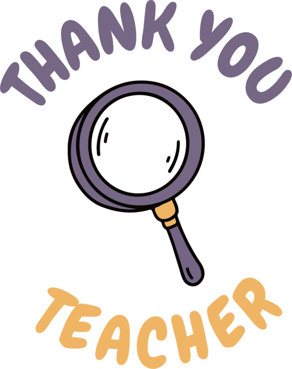 Transparent World Teacher's Day Logo Cartoon Magnifying glass for Thank You Teacher for World Teachers Day