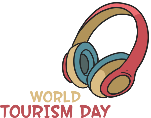 Transparent World Tourism Day Headphones Logo Design for Tourism Day for World Tourism Day