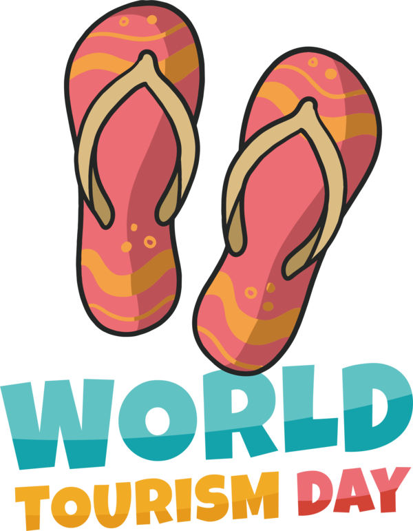 Transparent World Tourism Day Shoe Design Flip-flops for Tourism Day for World Tourism Day
