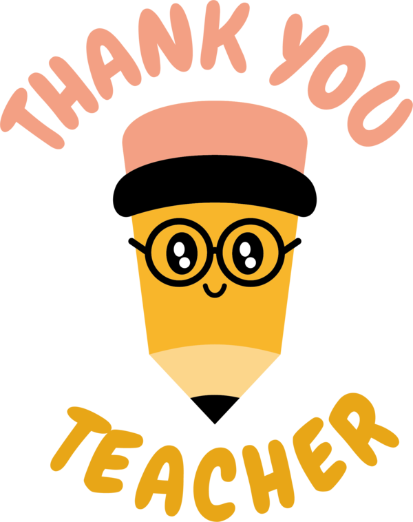 Transparent World Teacher's Day Logo Yellow Line for Thank You Teacher for World Teachers Day