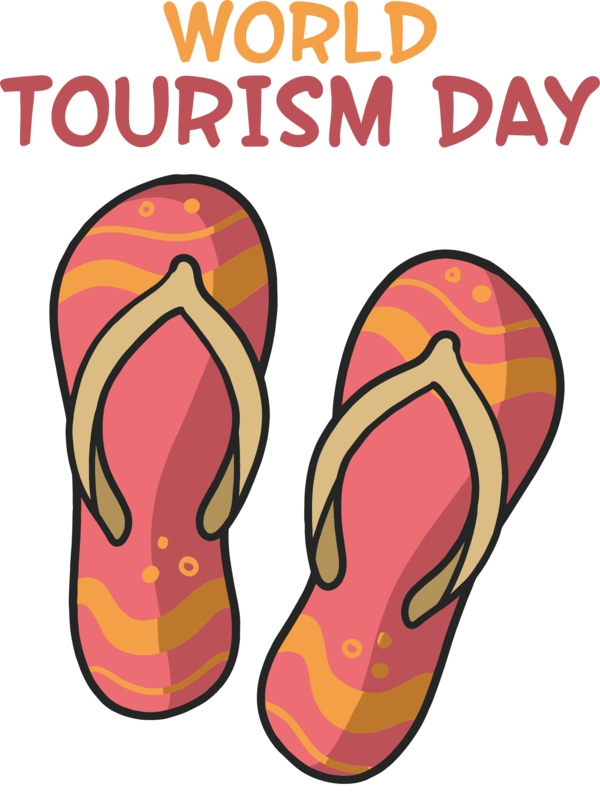 Transparent World Tourism Day Flip-flops Shoe Sandal for Tourism Day for World Tourism Day
