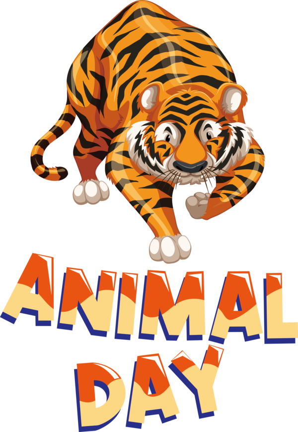 Transparent World Animal Day Tiger Royalty-free Cartoon for Animal Day for World Animal Day