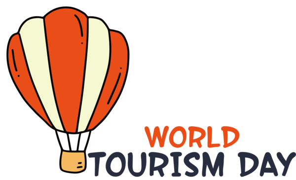 Transparent World Tourism Day Hot air balloon Logo Balloon for Tourism Day for World Tourism Day