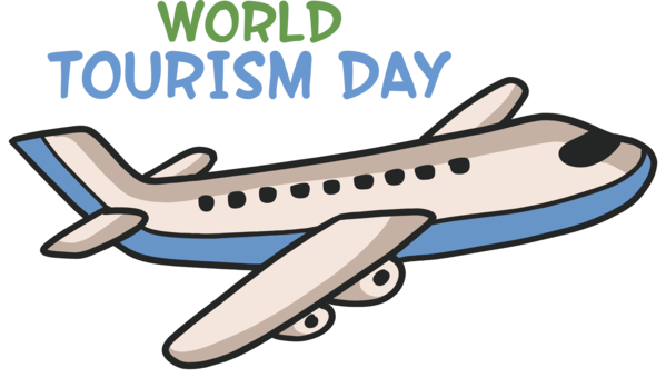 Transparent World Tourism Day Airplane Cartoon Design for Tourism Day for World Tourism Day