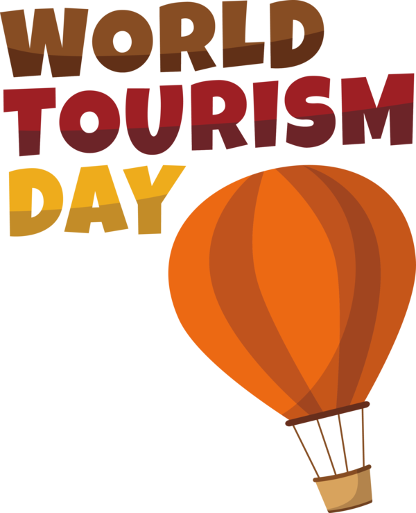 Transparent World Tourism Day Hot air balloon Logo Design for Tourism Day for World Tourism Day