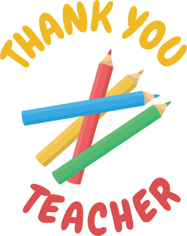 Transparent World Teacher's Day Design Line Text for Thank You Teacher for World Teachers Day
