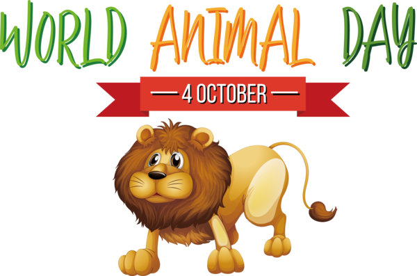 Transparent World Animal Day Lion Royalty-free Drawing for Animal Day for World Animal Day