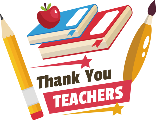 Transparent World Teacher's Day Logo Signage Design for Thank You Teacher for World Teachers Day
