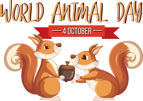 Transparent World Animal Day Squirrels African ground squirrel Cartoon for Animal Day for World Animal Day