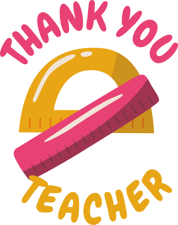 Transparent World Teacher's Day Logo Line Pink for Thank You Teacher for World Teachers Day