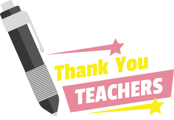 Transparent World Teacher's Day Logo Font Design for Thank You Teacher for World Teachers Day