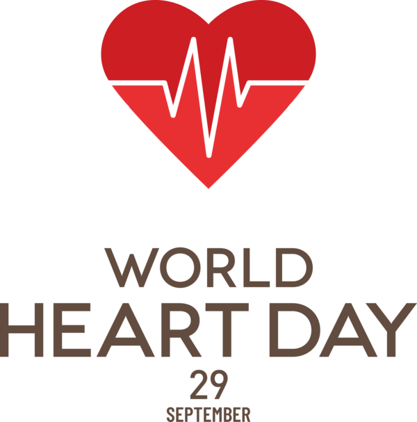 Transparent World Heart Day Logo Heart June for Heart Day for World Heart Day