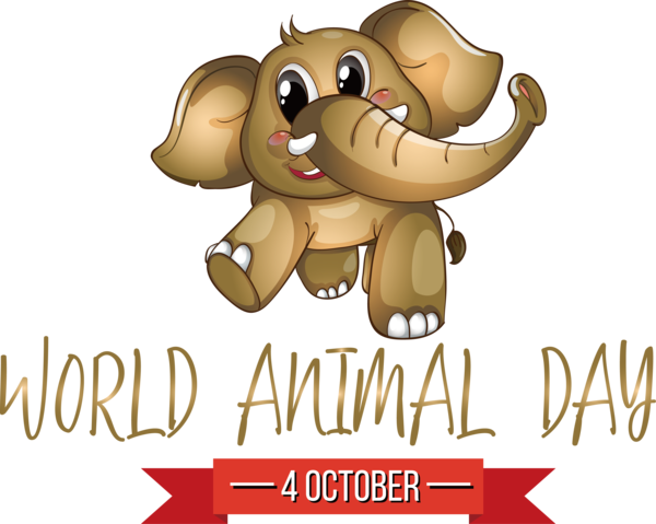 Transparent World Animal Day Elephant Drawing Design for Animal Day for World Animal Day